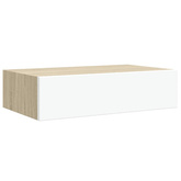 vidaXL Półki ścienne z szufladą, 2 szt., dąb i biel, 40x23,5x10cm, MDF