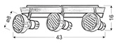 Lampa ścienna listwa 3X9W GX53 SORTHA 93-08292