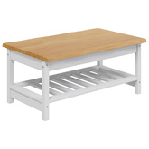 Stolik kawowy EKAI Biały 100 x 60 x 45,5 cm Lite drewno sosnowe