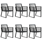 7-częściowy zestaw mebli ogrodowych, czarny, rattan PVC