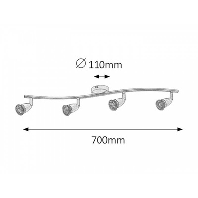 Spot norman gu10 4x50w chrom satyn