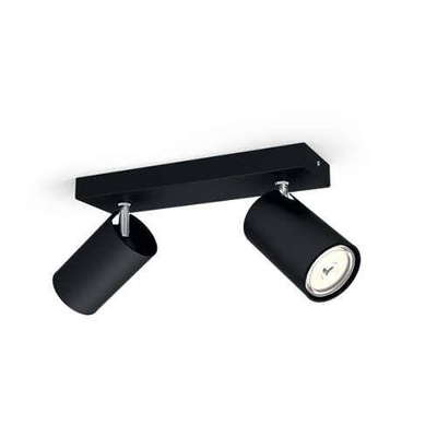 Reflektor natynkowy podwójny Philips myLiving KOSIPO, 2 x GU10, czarny, 5059230PN