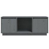 vidaXL Szafka pod TV, szara, 110,5x35x44 cm, lite drewno sosnowe