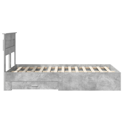 Ramka łóżka Betonowy szary 120 x 190 cm Drewno inżynieryjne