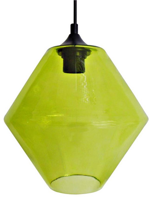 Lampa wisząca zielona szklany klosz romb 1xE27 Bremen 31-36353-Z