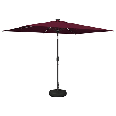 Parasol ogrodowy z oświetleniem LED i podstawą 200 x 300 cm