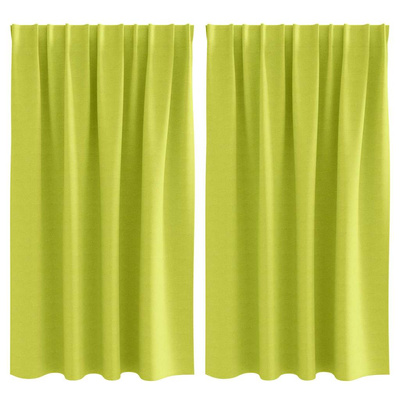 Firany blackout z kółkami 2 pcs Zielony 140 x 140 cm Poliester