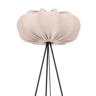 Lampa podłogowa CAFEE’ z abażurem beżowym frappe 52 cm - lampa stojąca w stylu skandynawskim E27