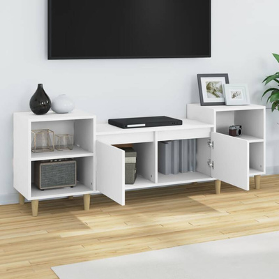vidaXL Szafka pod TV, biała, 80x36x50 cm, materiał drewnopochodny