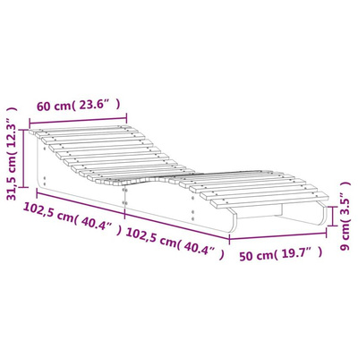 vidaXL Leżaki, 2 szt., białe, 205x60x31,5 cm, lite drewno sosnowe