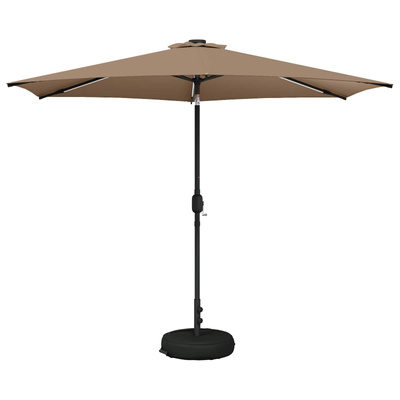 Parasol ogrodowy z oświetleniem LED i podstawą 300 x 300 cm