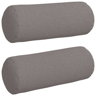 Poduszki Wałkowe 2 pcs Ciemnoszary ? 15 x 40 cm tkanina