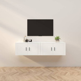 vidaXL Wiszące szafki telewizyjne, 2 szt., białe, 80x34,5x40 cm