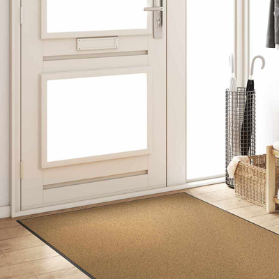 Dywanik wejściowy Kremowy i czarny 120 x 250 cm Poliamid i PVC