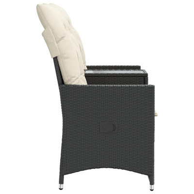 Rozkładana sofa ogrodowa dla 2 os., ze stolikiem, czarna