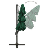 4-poziomowy parasol na aluminiowym słupku, zielony, 3x3 m