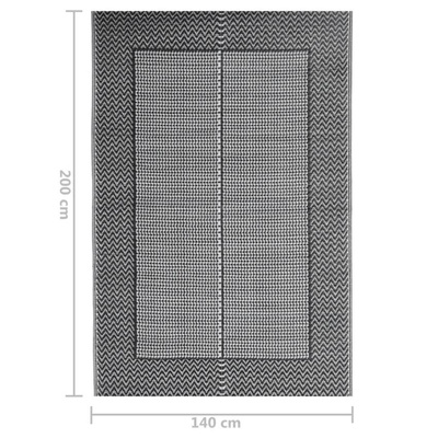 vidaXL Dywan zewnętrzny, czarny, 140 x 200 cm, PP wariant 4