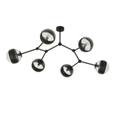Lampa sufitowa  SPACE 6 BLACK/STRIPE