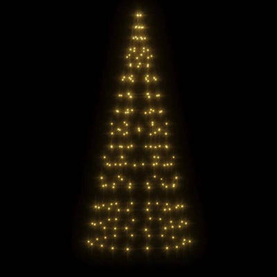 vidaXL Choinka z lampek, na maszt, 200 ciepłych białych LED, 180 cm