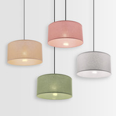 Lampa wisząca z abażurem Shanti szary abażur do sypialni