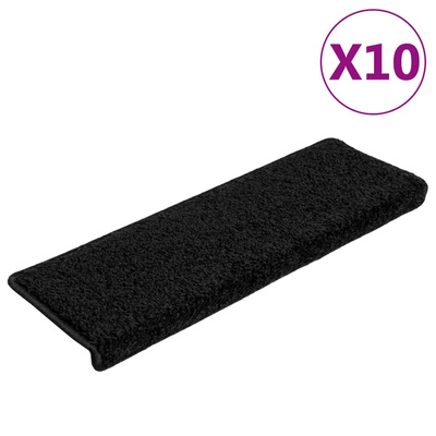 Nakładki na schody, 10 szt., 65x21x4 cm, czarne vidaXL