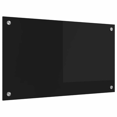 Panel kuchenny Czarny 70 x 40 cm szkło hartowane