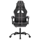 vidaXL Obrotowy fotel gamingowy z podnóżkiem, czarno-szary model standard