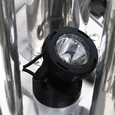 Fontanna ogrodowa srebrna 48x34x123 cm stal nierdzewna