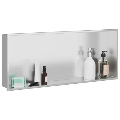Nisza prysznicowa srebrny 75 x 30 x 9,5 cm Stal nierdzewna