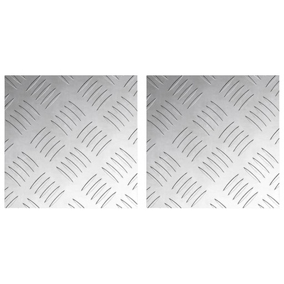 Stopień Kwadrat 2 pcs Srebrny 20 x 20 cm Aluminium