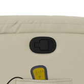 vidaXL Podnoszony fotel masujący, rozkładany, kremowy, ekoskóra