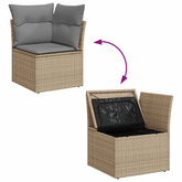 9-cz. zestaw mebli ogrodowych z poduszkami, beżowy, polirattan