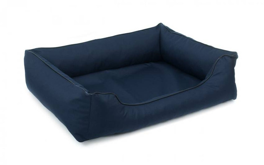 Legowisko dla psa Sofa Valencia Orthopedic w kolorze granatowym z czarnym wykończeniem Rozmiar: XL - 120 x 90 cm - do samodzielnego złożenia