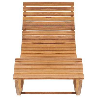 vidaXL Leżak bujany z poduszką, lite drewno tekowe