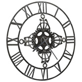 vidaXL Zegar ścienny, srebrny, 78 cm, metal