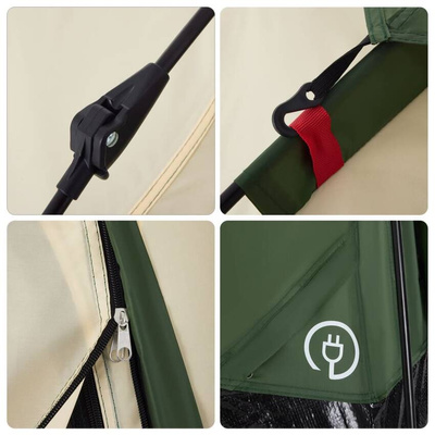 vidaXL Namiot rodzinny, kabinowy, 4-os., zielony, szybkie rozkładanie