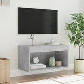vidaXL Szafka pod TV, z oświetleniem LED, szarość betonu, 60x30x30 cm