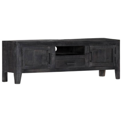vidaXL Szafka pod TV, czarna, 118 x 30 x 40 cm, lite drewno mango