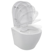 vidaXL Wisząca toaleta bez kołnierza, ceramiczna, biała