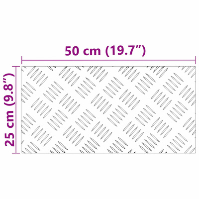 Stopień Prostokątny 2 pcs Srebrny 50 x 25 cm Aluminium