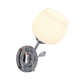 Estar lampa kinkiet chromowy E27 klosz biały 21-09425
