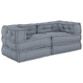 Modularna jednostka sofy 2 pcs Szary 140 x 70 x 56 cm tkanina