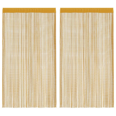Zasłony sznurkowe 2 szt. Złote 140x250 cm
