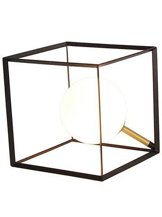 Lampka nocna Weert Ledea czarno-złota szklana industrialna 15 cm