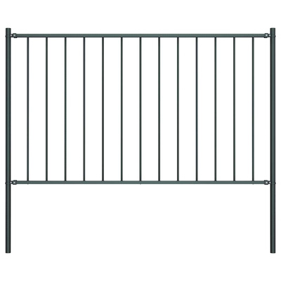 Panel ogrodzeniowy ze słupkami, stal malowana proszkowo, 1,81 x 0,75 m, antracyt