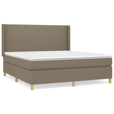 vidaXL Łóżko kontynentalne z materacem, taupe, tkanina, 180x200 cm wariant 9