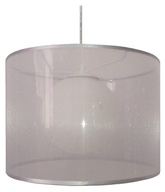Lampa wisząca z abażurem Chicago srebrna nowoczesna pojedyncza 1xE27