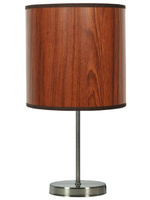 Lampka nocna Timber brązowa z abażurem klasyczna 41 cm