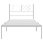 Metalowa rama łóżka z wezgłowiem, biała, 80x200 cm