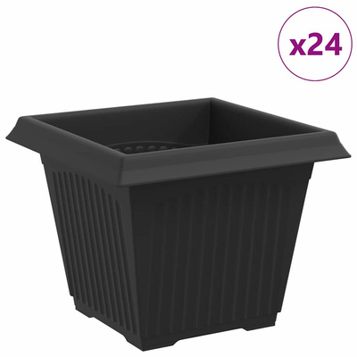 Kwadratowa doniczka na kwiaty 24 pcs Czarny 33 x 33 x 26 cm